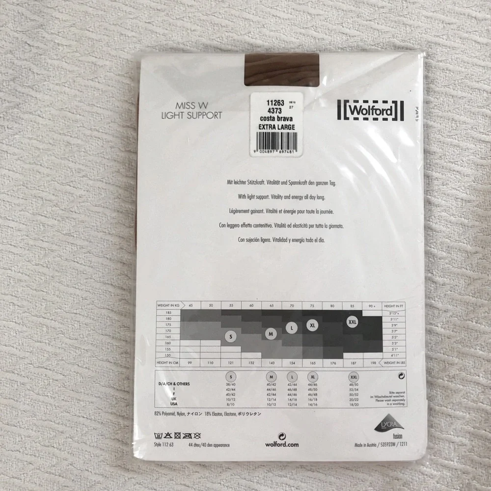 Wolford Miss W 40 DEN Appearance Costa Brava pantyhose tights NEW NWT